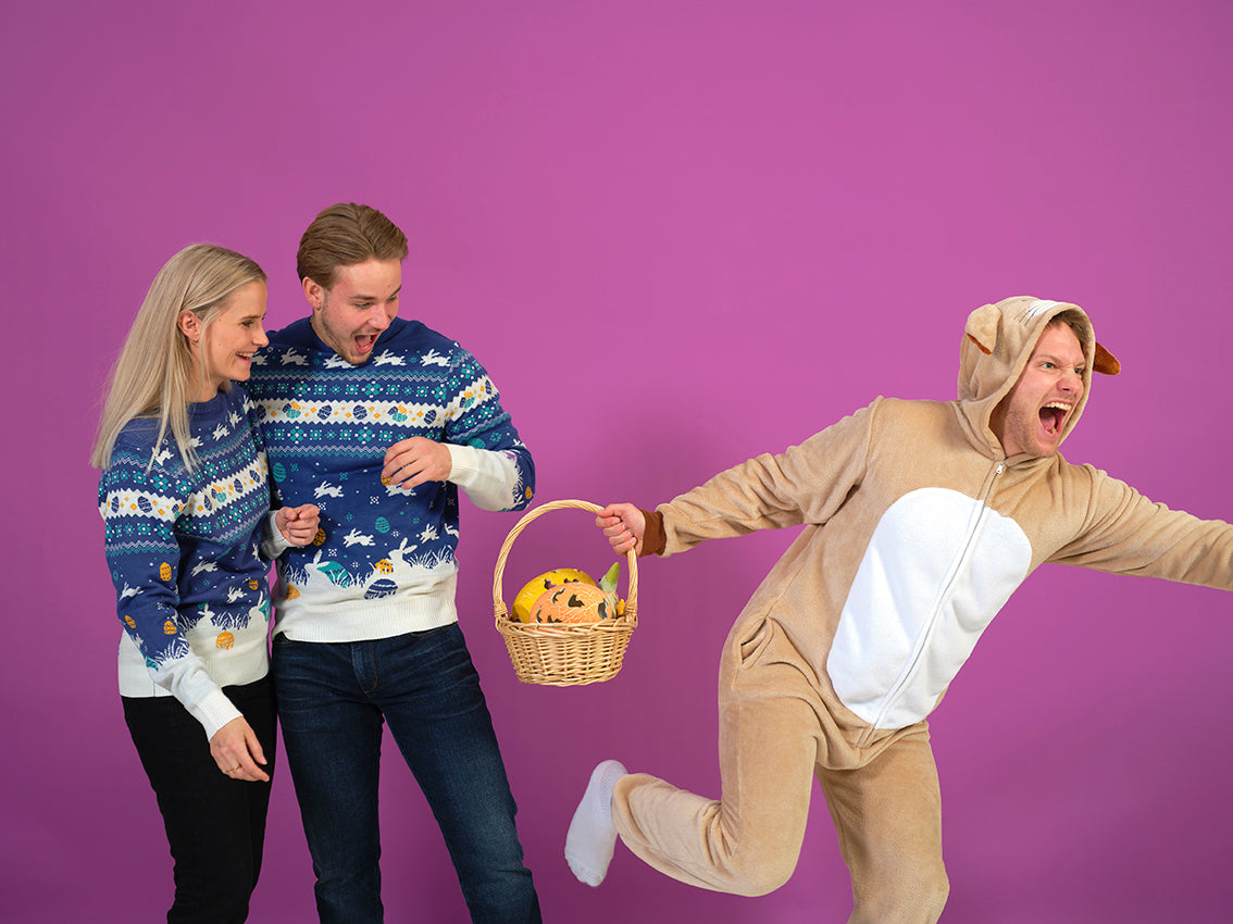 Cute Påsktröjan Blå - Herr